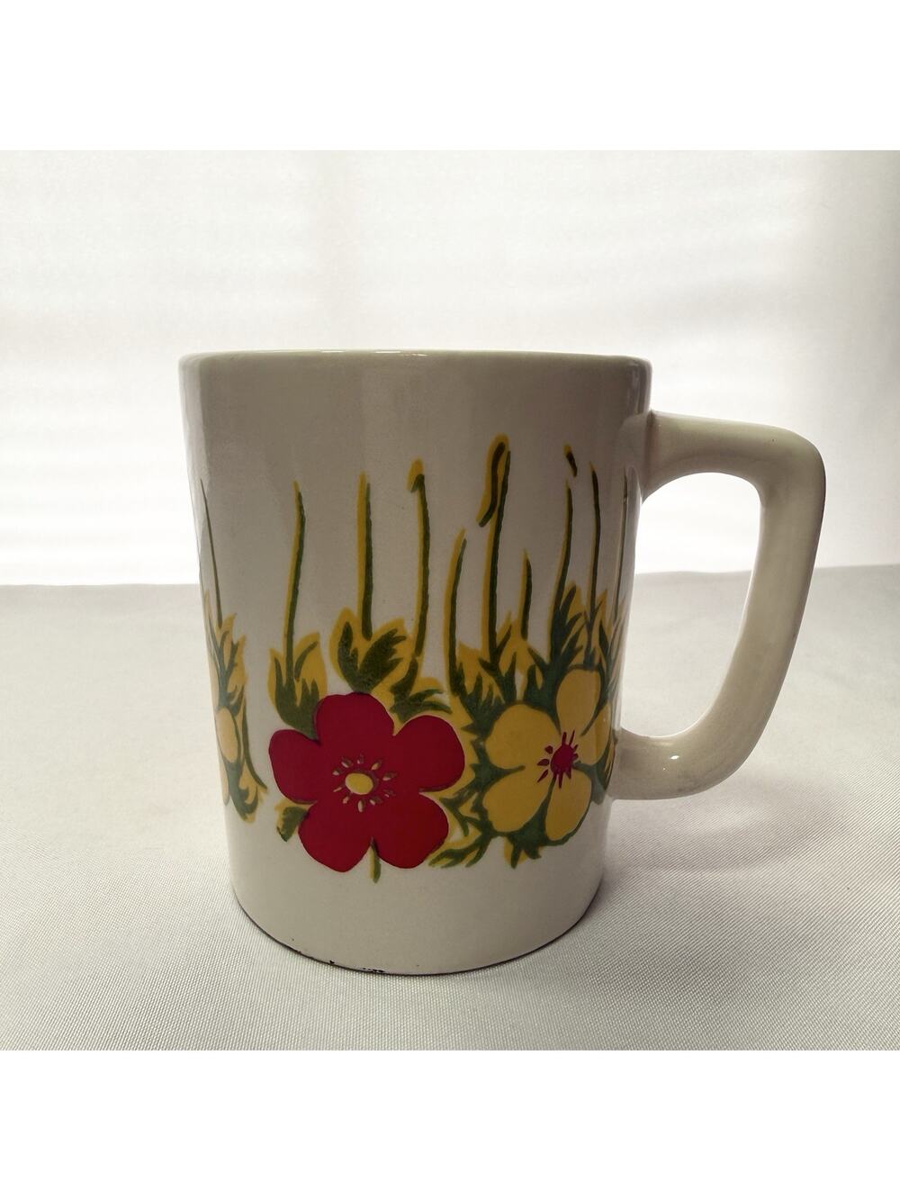 Vintage Wild Flowers Coffee Cup Mug Marked 1967 Japan Unbranded Floral
